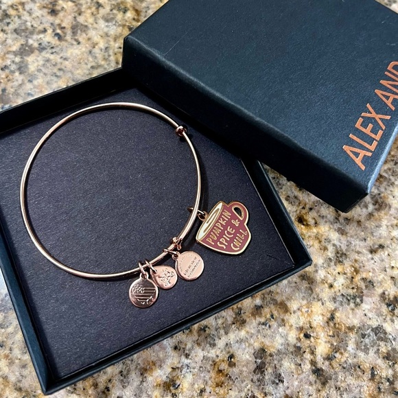 Alex and Ani Rose Gold Pumpkin Spice & Chill Charm Bracelet - Picture 1 of 4